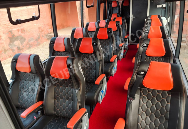 delhi to shimla manali tour by 18 seater marcopolo imported mini coach with toilet washroom fridge seats on rent delhi